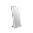 Madie Floor Mirror with LED Lights- Bluetooth Speaker- White Metal 32x71