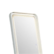 Madie Floor Mirror with LED Lights- Bluetooth Speaker- White Metal 32x71