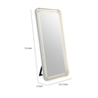 Madie Floor Mirror with LED Lights- Bluetooth Speaker- White Metal 32x71