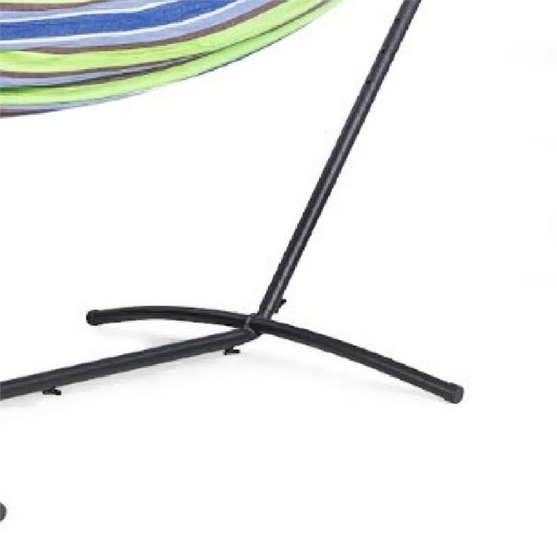 Joena Outdoor Hammock Stand with Angled Frame- Black Steel 130 Inch