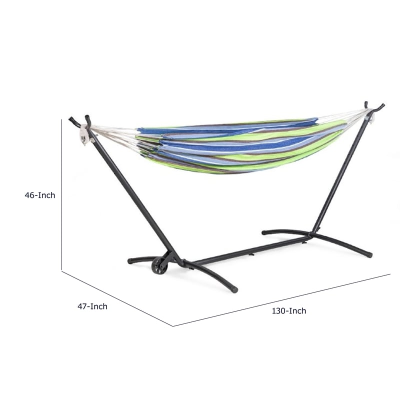 Joena Outdoor Hammock Stand with Angled Frame- Black Steel 130 Inch