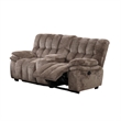 Heya Manual Recliner Loveseat w Console- Pillow Tufted Dark Brown- 81 Inch