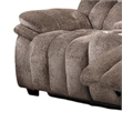 Heya Manual Recliner Loveseat w Console- Pillow Tufted Dark Brown- 81 Inch