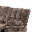 Heya Manual Recliner Loveseat w Console- Pillow Tufted Dark Brown- 81 Inch