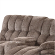 Heya Manual Recliner Loveseat w Console- Pillow Tufted Dark Brown- 81 Inch