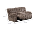 Heya Manual Recliner Loveseat w Console- Pillow Tufted Dark Brown- 81 Inch