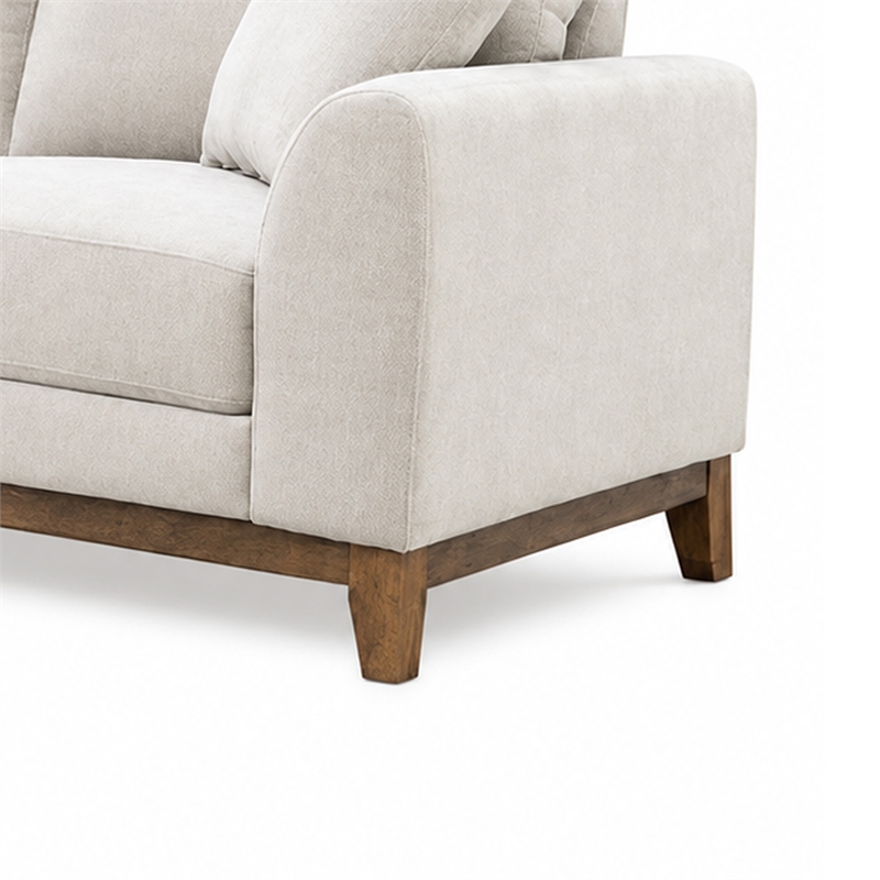 Wera Accent Loveseat with 2 Pillows- Light Gray Chenille- 65 Inch