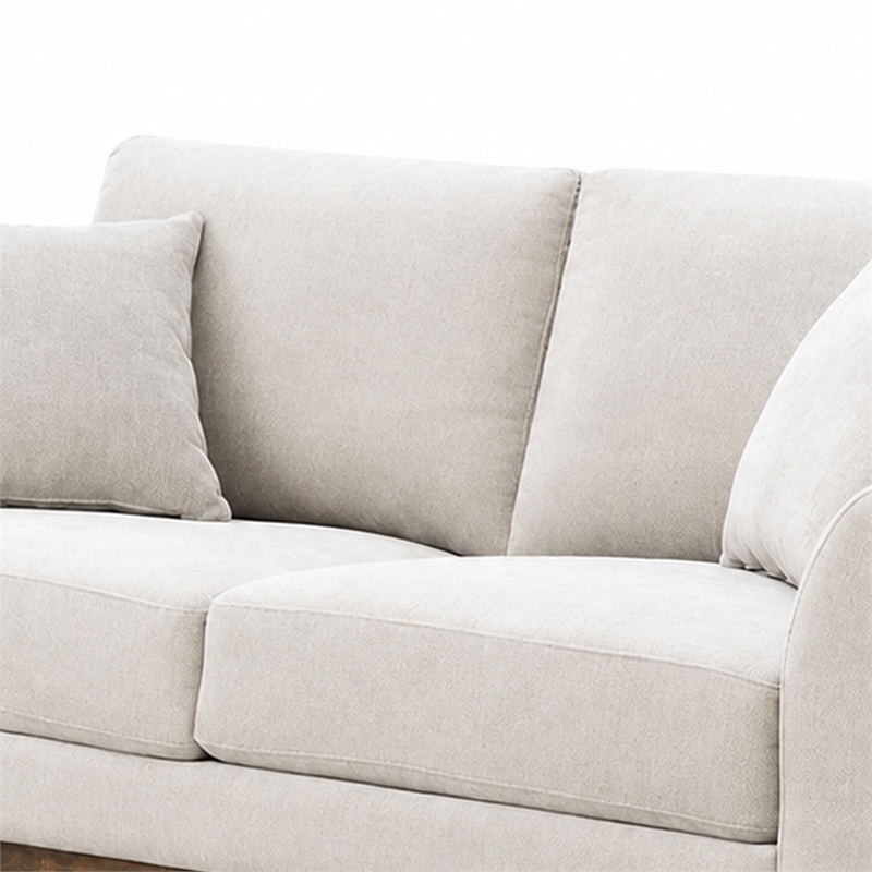 Wera Accent Loveseat with 2 Pillows- Light Gray Chenille- 65 Inch