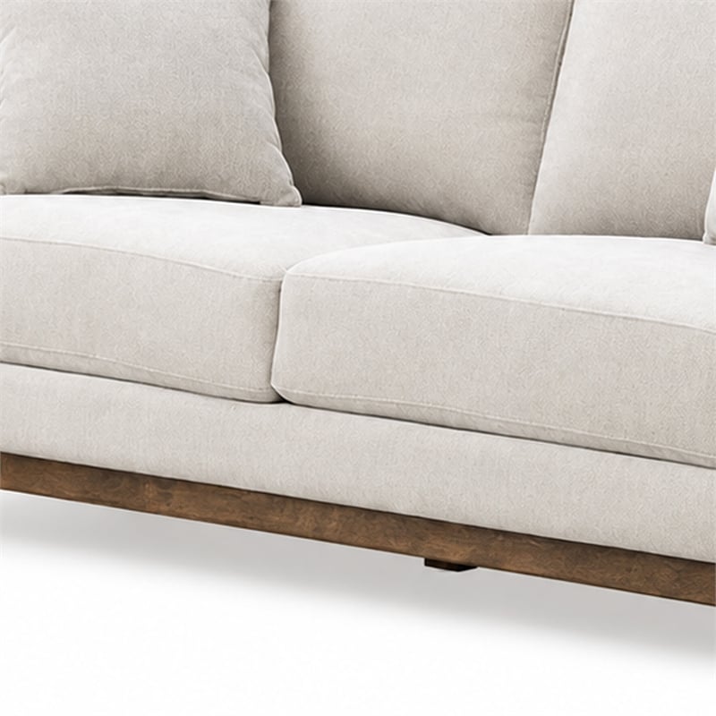 Wera Accent Loveseat with 2 Pillows- Light Gray Chenille- 65 Inch