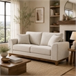 Wera Accent Loveseat with 2 Pillows- Light Gray Chenille- 65 Inch