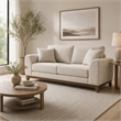 Wera Accent Loveseat with 2 Pillows- Light Gray Chenille- 65 Inch