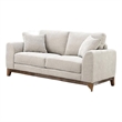 Wera Accent Loveseat with 2 Pillows- Light Gray Chenille- 65 Inch