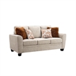 Eny Sofa with 4 Pillows- Taupe Brown Chenille- Black Legs- 84 Inch