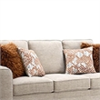 Eny Sofa with 4 Pillows- Taupe Brown Chenille- Black Legs- 84 Inch