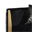 Dero Loveseat- 3 Pillows- Black Velvet- Gold Zebra Print Panels- 66 Inch