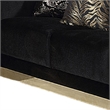 Dero Loveseat- 3 Pillows- Black Velvet- Gold Zebra Print Panels- 66 Inch