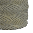 Cylindrical Planter- Raised Feather Motifs- Gray and Gold Terracotta 7 Inch