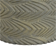 Cylindrical Planter- Raised Feather Motifs- Gray and Gold Terracotta 7 Inch
