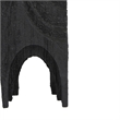 Tabletop Decor- Pillar Candle Stand- Geometric Cutouts- Black Resin 21 Inch