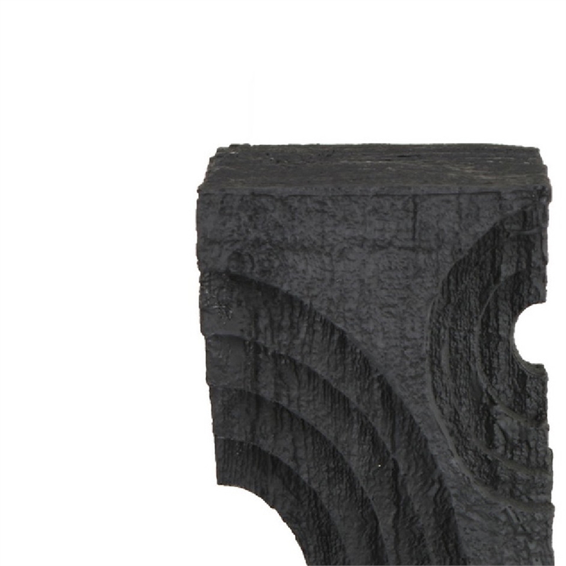 Tabletop Decor- Pillar Candle Stand- Geometric Cutouts- Black Resin 21 Inch