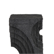 Tabletop Decor- Pillar Candle Stand- Geometric Cutouts- Black Resin 21 Inch