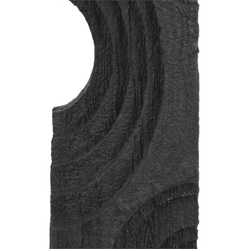 Tabletop Decor- Pillar Candle Stand- Geometric Cutouts- Black Resin 21 Inch