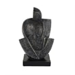 Tabletop Decor- Cubist Style Sculpture w Base- Dark Gray Resin 11 Inch