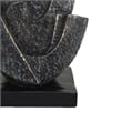 Tabletop Decor- Cubist Style Sculpture w Base- Dark Gray Resin 11 Inch