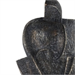 Tabletop Decor- Cubist Style Sculpture w Base- Dark Gray Resin 11 Inch