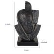 Tabletop Decor- Cubist Style Sculpture w Base- Dark Gray Resin 11 Inch