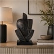 Tabletop Decor- Cubist Style Sculpture w Base- Dark Gray Resin 11 Inch