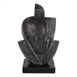 Tabletop Decor- Cubist Style Sculpture w Base- Dark Gray Resin 11 Inch