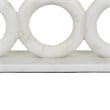 Hara Geometric Link Sculpture- 3 Circle Rings- White Marble 11 Inch