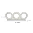 Hara Geometric Link Sculpture- 3 Circle Rings- White Marble 11 Inch