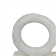 Hara Geometric Link Sculpture- 2 Circle Rings- White Marble 8 Inch