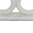 Hara Geometric Link Sculpture- 2 Circle Rings- White Marble 8 Inch