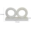 Hara Geometric Link Sculpture- 2 Circle Rings- White Marble 8 Inch