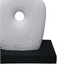 Abstract Totem Sculpture- Cutout Center- Pedestal- White Resin 20 Inch