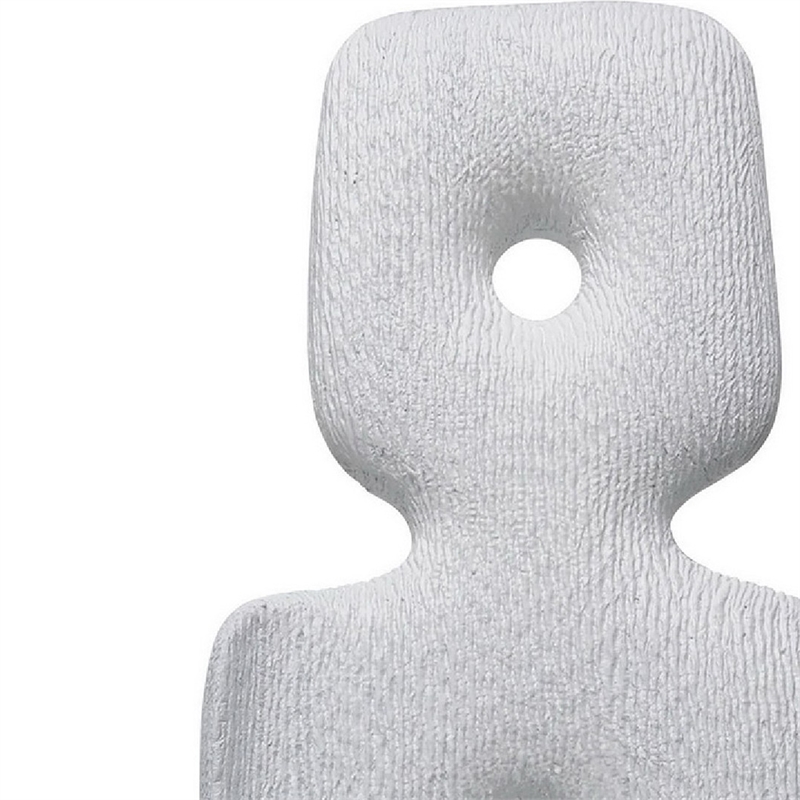 Abstract Totem Sculpture- Cutout Center- Pedestal- White Resin 20 Inch