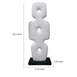 Abstract Totem Sculpture- Cutout Center- Pedestal- White Resin 20 Inch