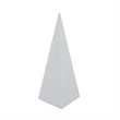 Decorative Pyramid Sculpture- Horizontally Ribbed White Resin 15 Inch