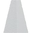 Decorative Pyramid Sculpture- Horizontally Ribbed White Resin 15 Inch