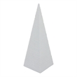 Decorative Pyramid Sculpture- Horizontally Ribbed White Resin 15 Inch