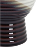 Decorative Planter- Tapered Body- Flared Pedestal- Gray Ceramic 10 Inch