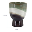 Decorative Planter- Tapered Body- Flared Pedestal- Gray Ceramic 10 Inch