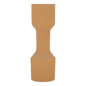 Decorative Vase- Geometric Hourglass Shape- Matte Orange Ceramic 16 Inch