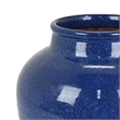 Ginger Jar Vase- Speckled and Glazed Top- Blue and Brown Ceramic 10 Inch
