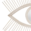 Ruhy Decorative Wall-Mounted Mirror with Eye-Shape Design- White Wood