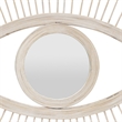 Ruhy Decorative Wall-Mounted Mirror with Eye-Shape Design- White Wood