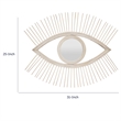 Ruhy Decorative Wall-Mounted Mirror with Eye-Shape Design- White Wood